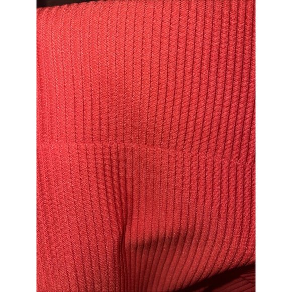 Danny and Nicole Woman's Ribbed Striped Bright Orange Shoulder Pad Blazer Sz 10 - Picture 6 of 7